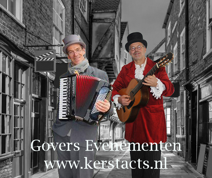 Dickens muzikanten Dickens Kerstmuziek, duo muziek, kerst, www.kerstacts.nl